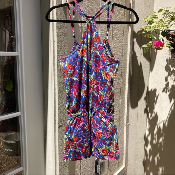 Abercrombie & Fitch size S, floral print, multi color, short romper, no damages - Picture 2 of 9